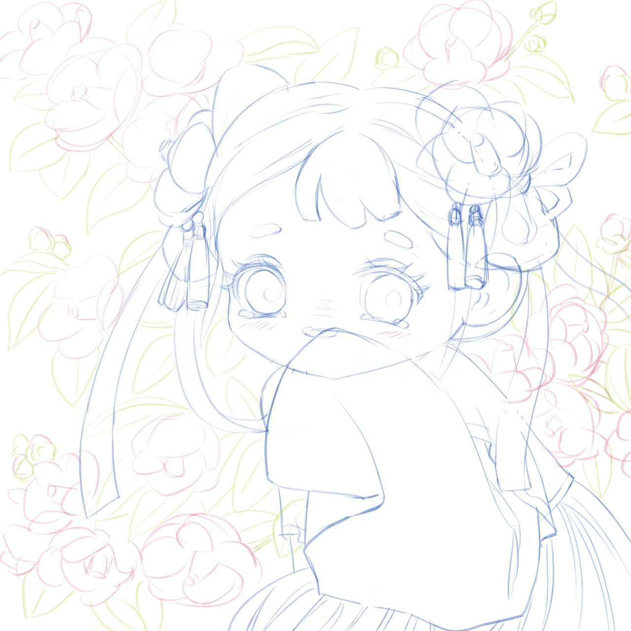 花与少女系列头像——山茶 粉（图ZMzI0MjU0Njcy） - 创作习作 - 站酷设计师蝉知雪原创素材 - 站酷ZCOOL