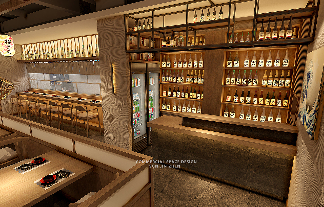 北京西红星美凯龙九胜龍日料店（图ZMzU0NzY1OTA4） - 酒店餐饮设计 - 站酷设计师魔方BoX原创素材 - 站酷ZCOOL