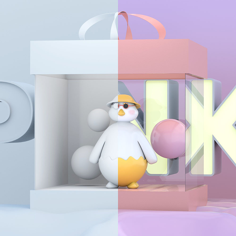 C4D卡通盲盒设计