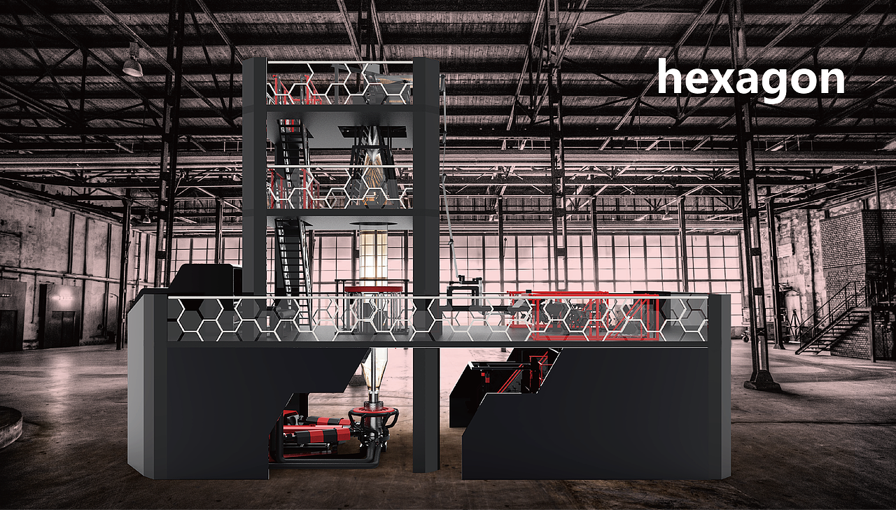 Hexagon-M3B三层薄膜吹塑机（图ZMzE5MDIwNzI4） - 工业用品/机械 - 站酷设计师希夭夭原创素材 - 站酷ZCOOL