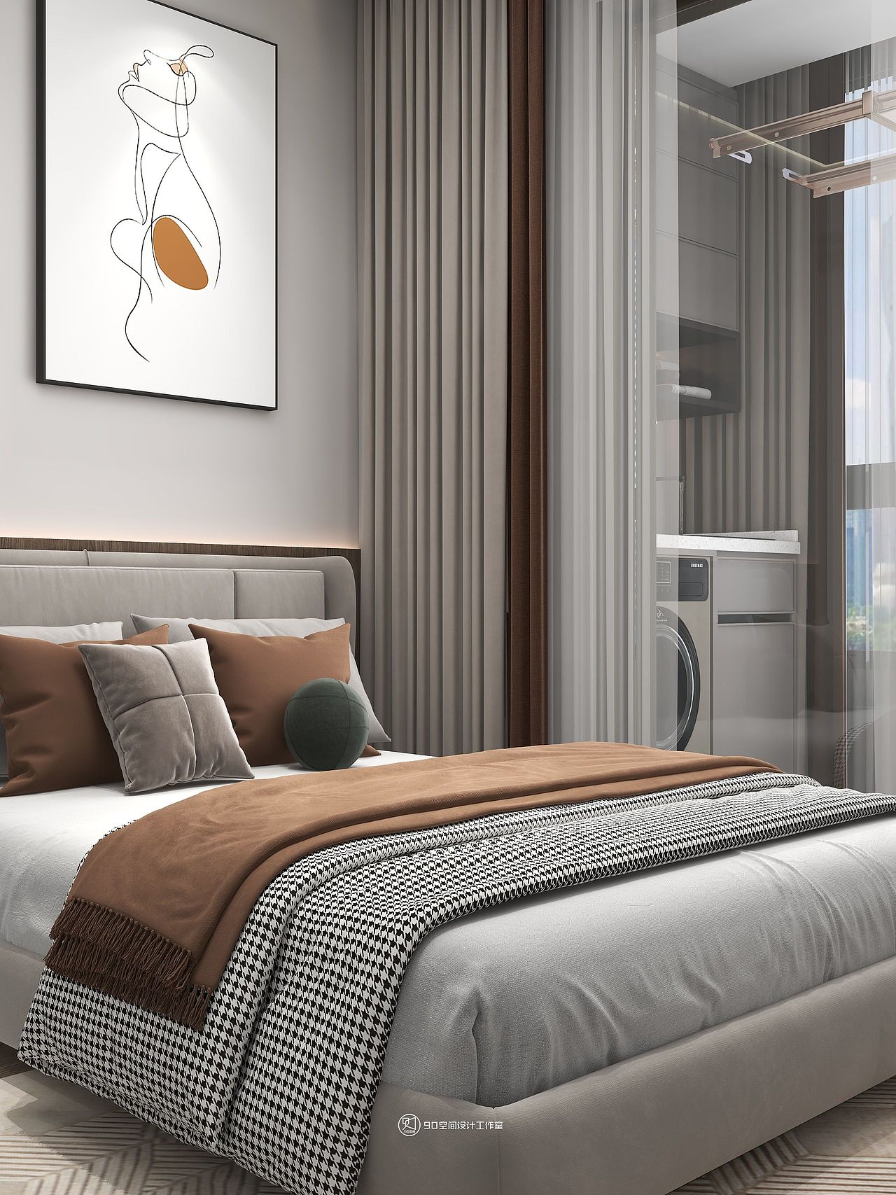 90空间设计∣107㎡现代，棕色系家居融入自然生活美学（图ZMzIxNTk4NDg4） - 家装设计 - 站酷设计师设计师赵响原创素材 - 站酷ZCOOL