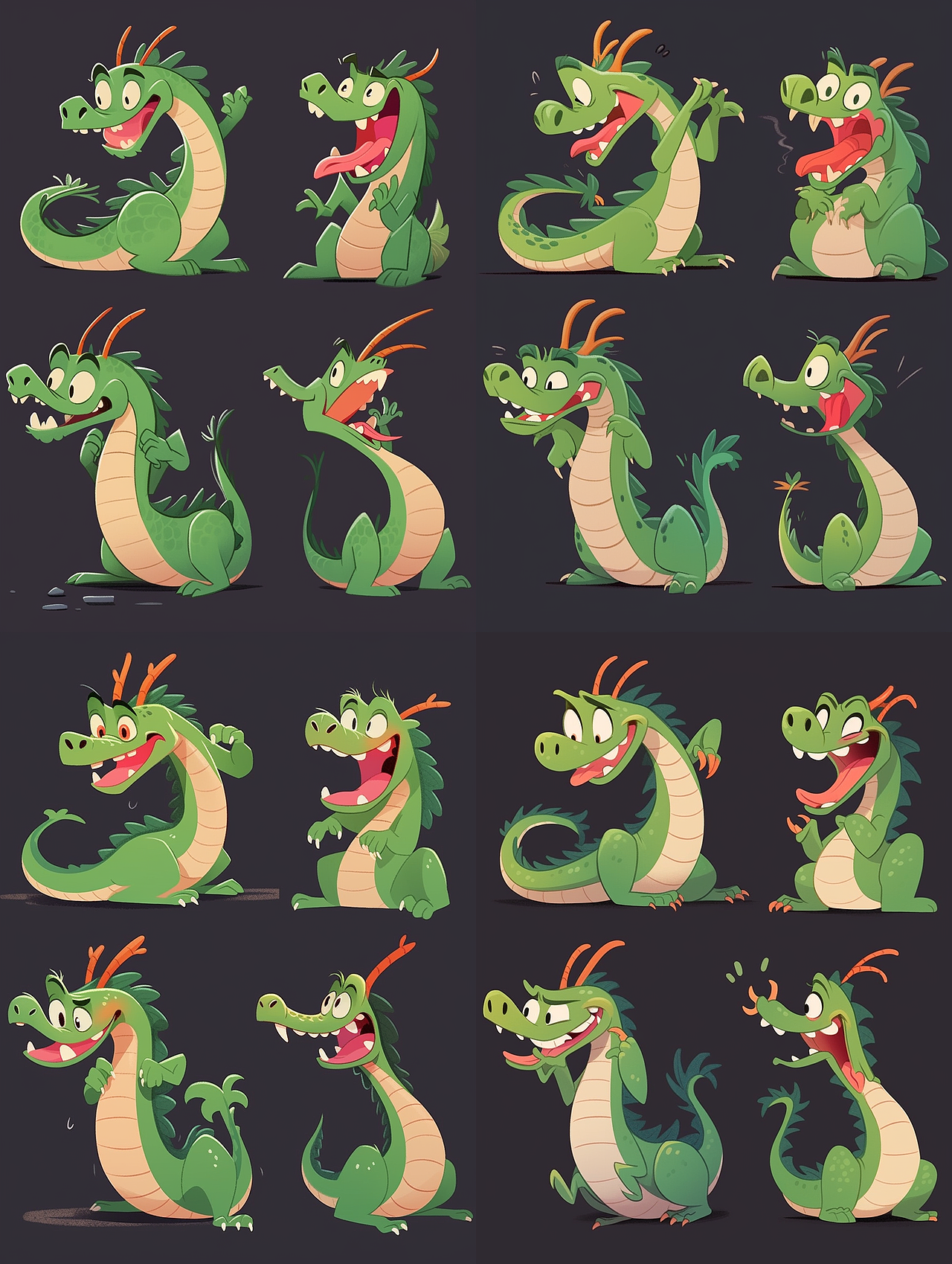 龙卡通可爱龙生肖插画表情包形象设计吉祥物（图ZMzQzNzkwMTA0） - 商业插画 - 站酷设计师画画的小可原创素材 - 站酷ZCOOL