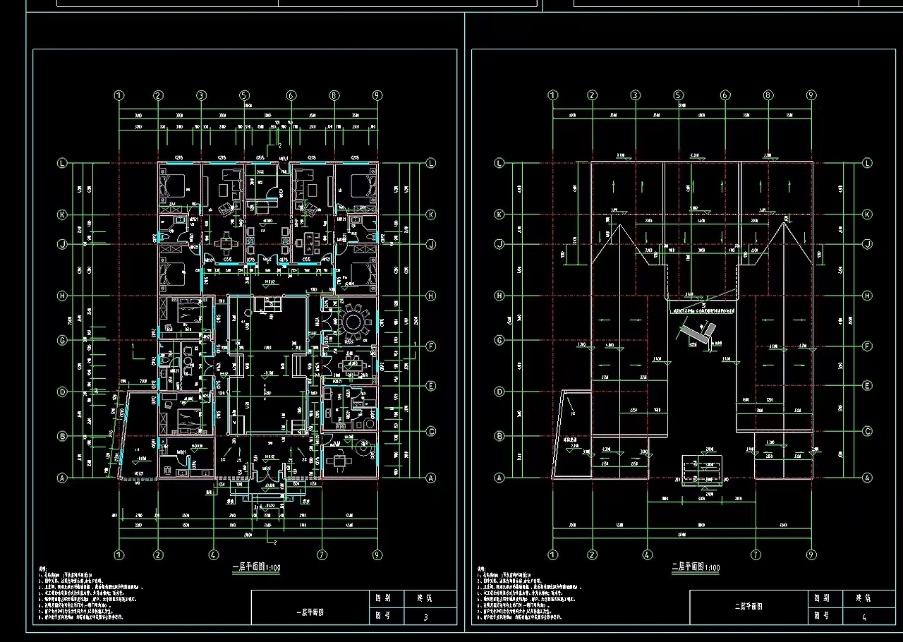 四合院土建施工图#建筑+结构
