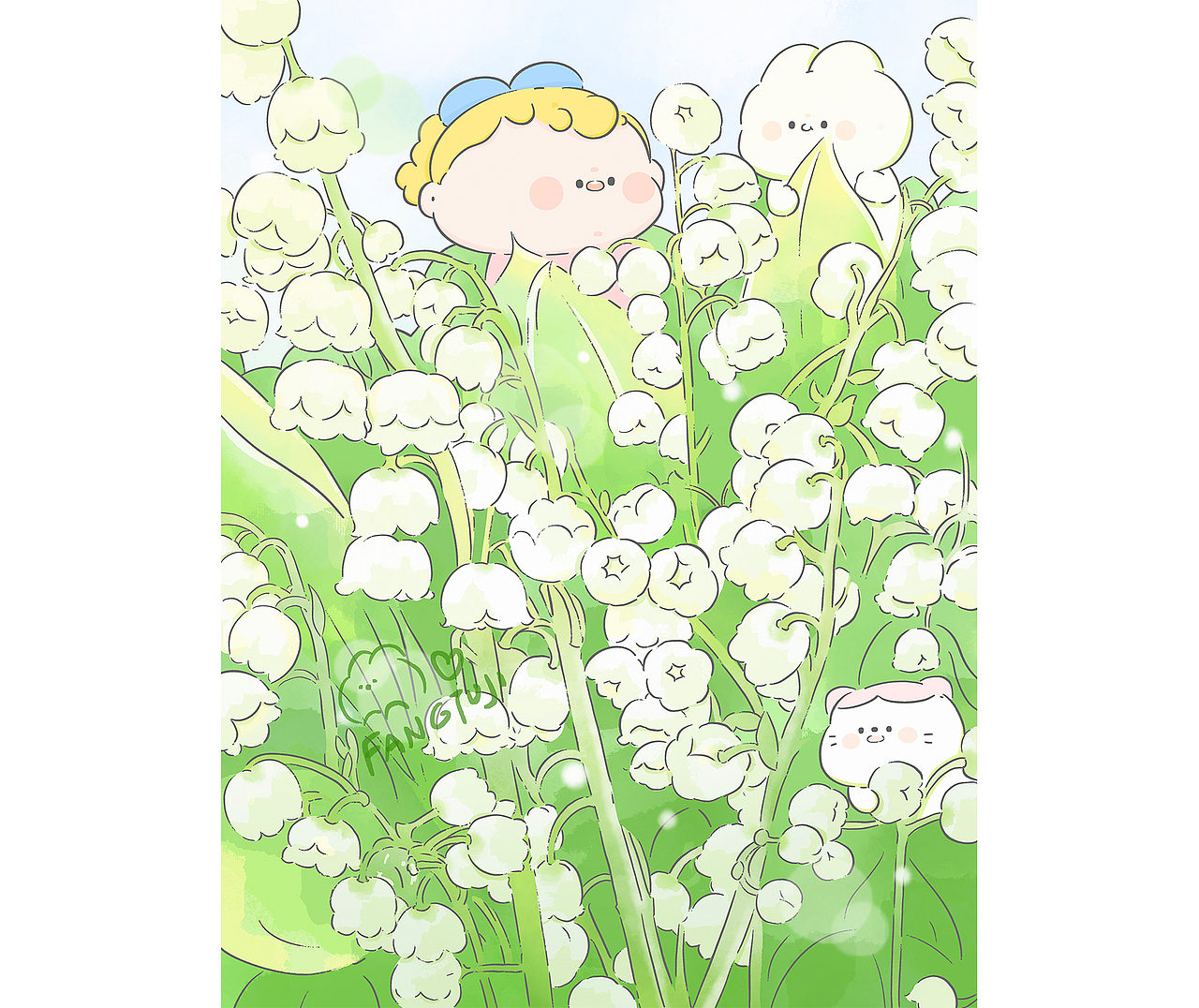 铃兰摇晃，带过春风（图ZMjk5MTgxOTcy） - 艺术插画 - 站酷设计师方兔挤原创素材 - 站酷ZCOOL