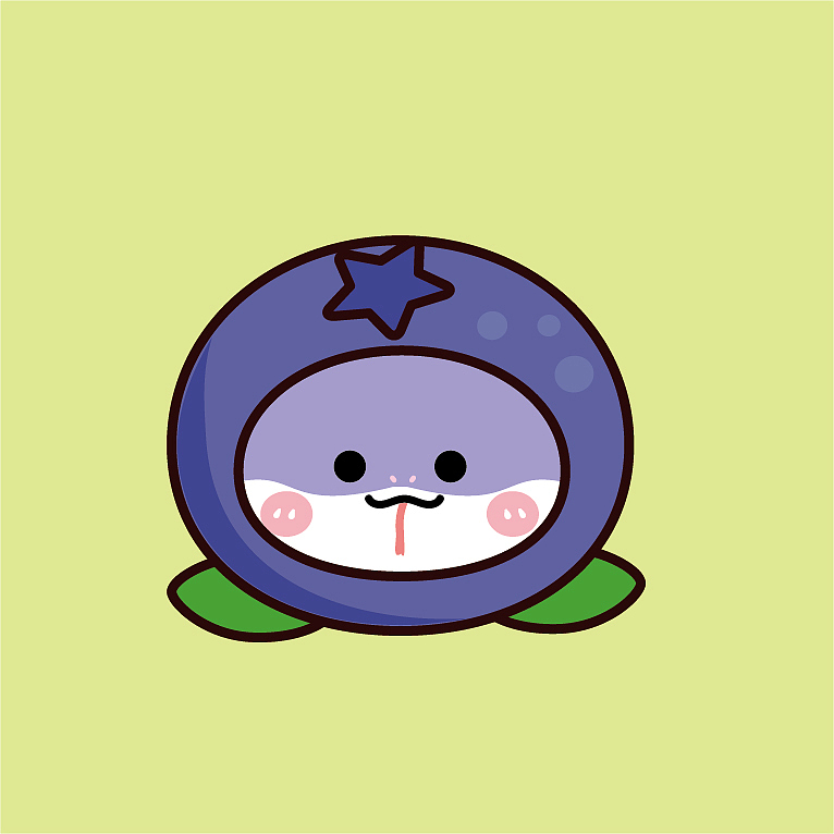 水果系列祝福蛇卡通可爱插画手绘图片素材头像