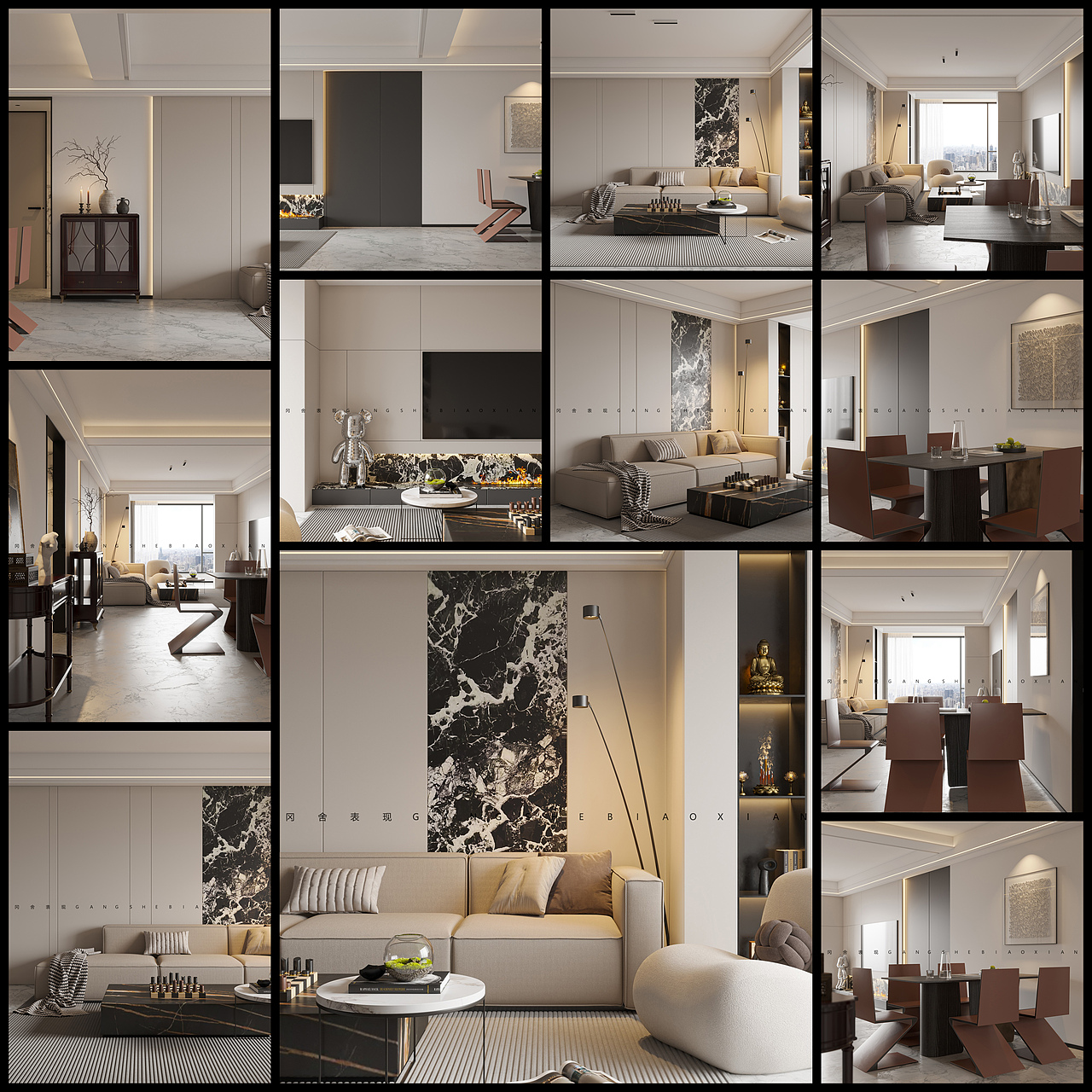 冈舍效果图表现-2024.3.31（图ZMzY1NjAzNzQw） - 家装设计 - 站酷设计师冈舍表现一小豪原创素材 - 站酷ZCOOL