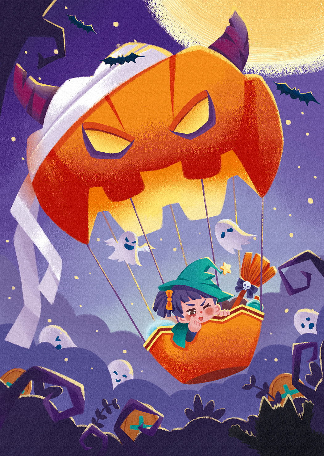 调皮捣蛋小女巫（图ZMzU0MDU1MTIw） - 儿童插画 - 站酷设计师青羊Q原创素材 - 站酷ZCOOL