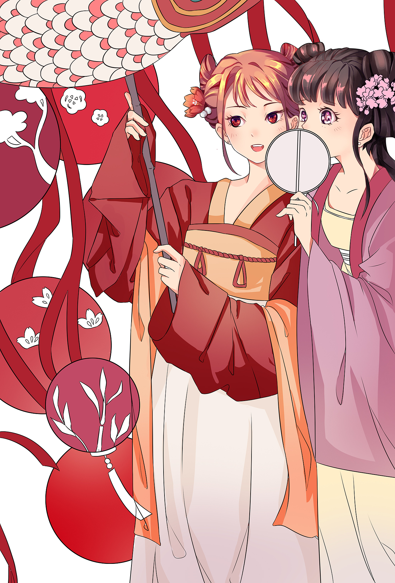 插画《逛庙会》（图ZMzE4Njg4NTY0） - 创作习作 - 站酷设计师爱偷懒佛系小蛋蛋原创素材 - 站酷ZCOOL