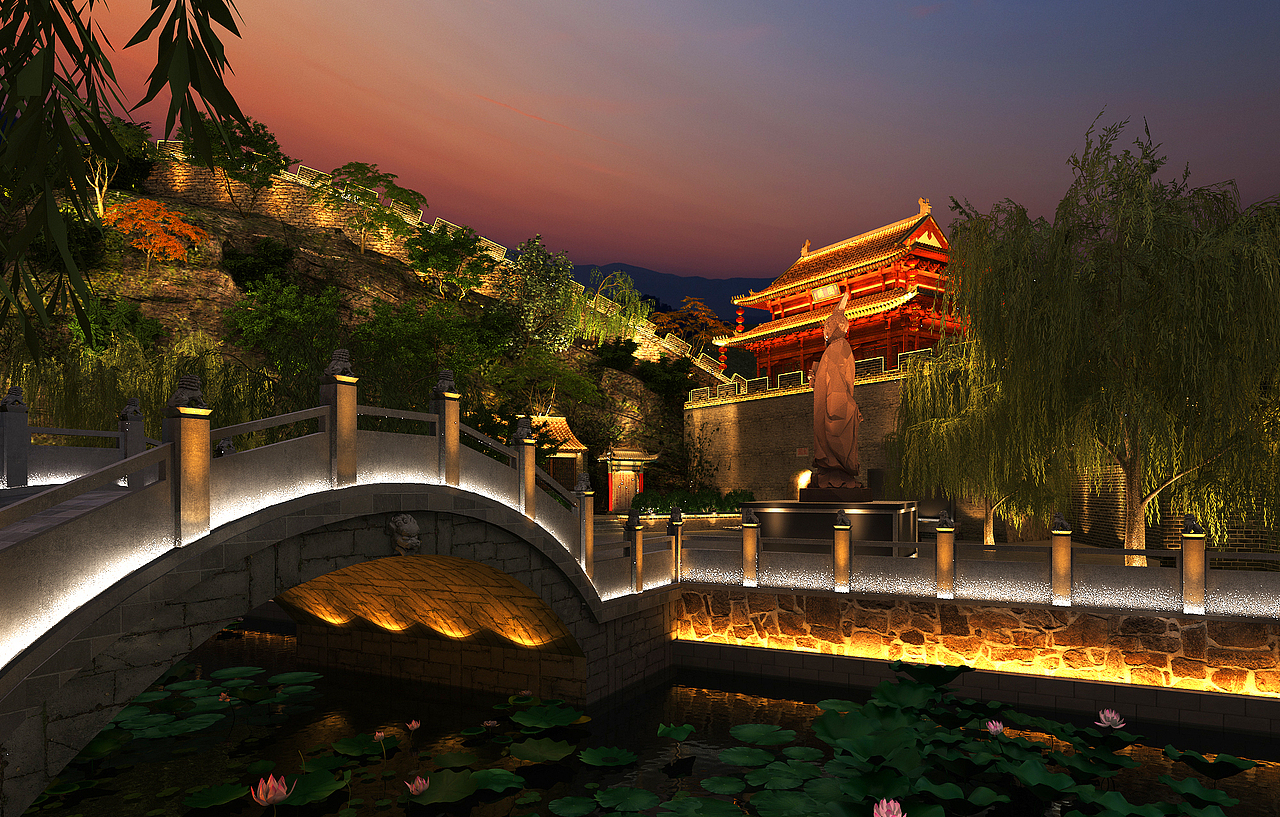 娘子关长凳灯光亮化