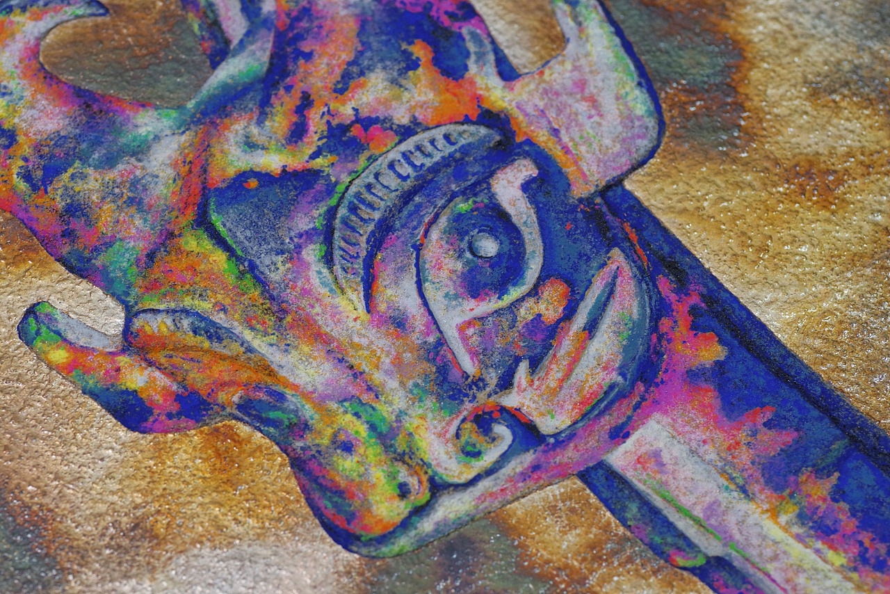 《时光•永不相负》局部细节 / 东白岩彩