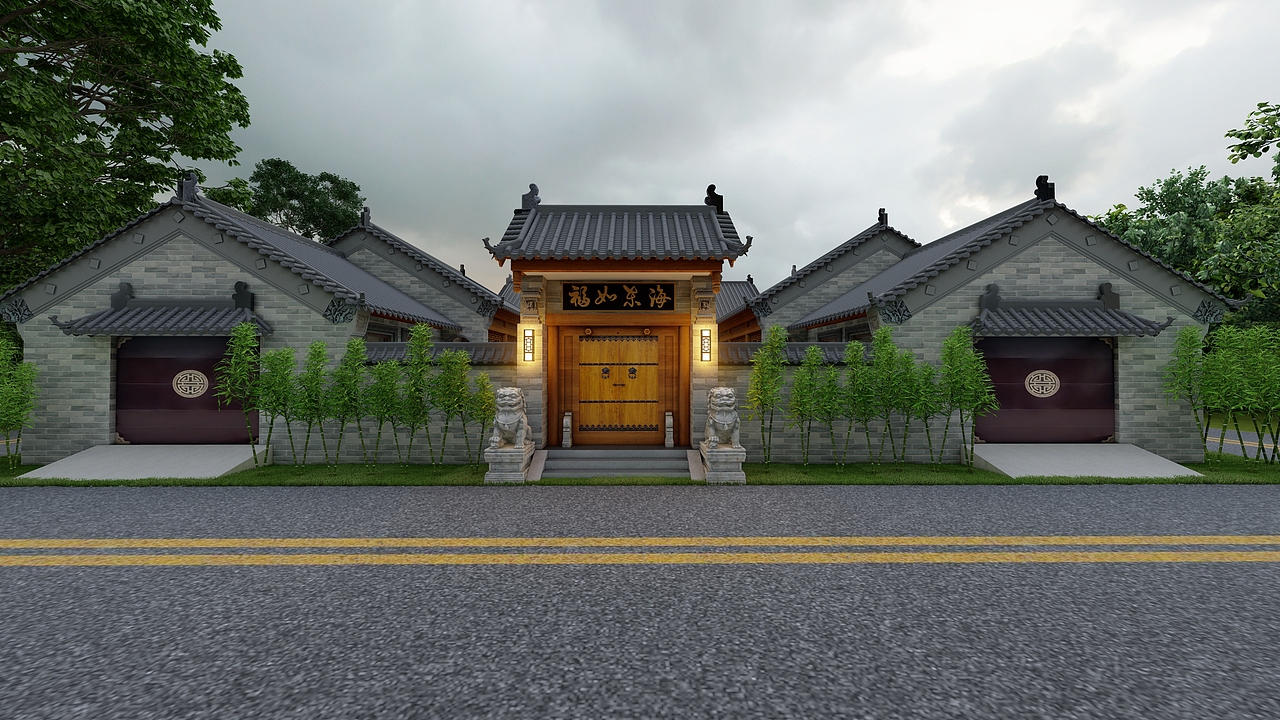 中国传统四合院-占地24m*24m