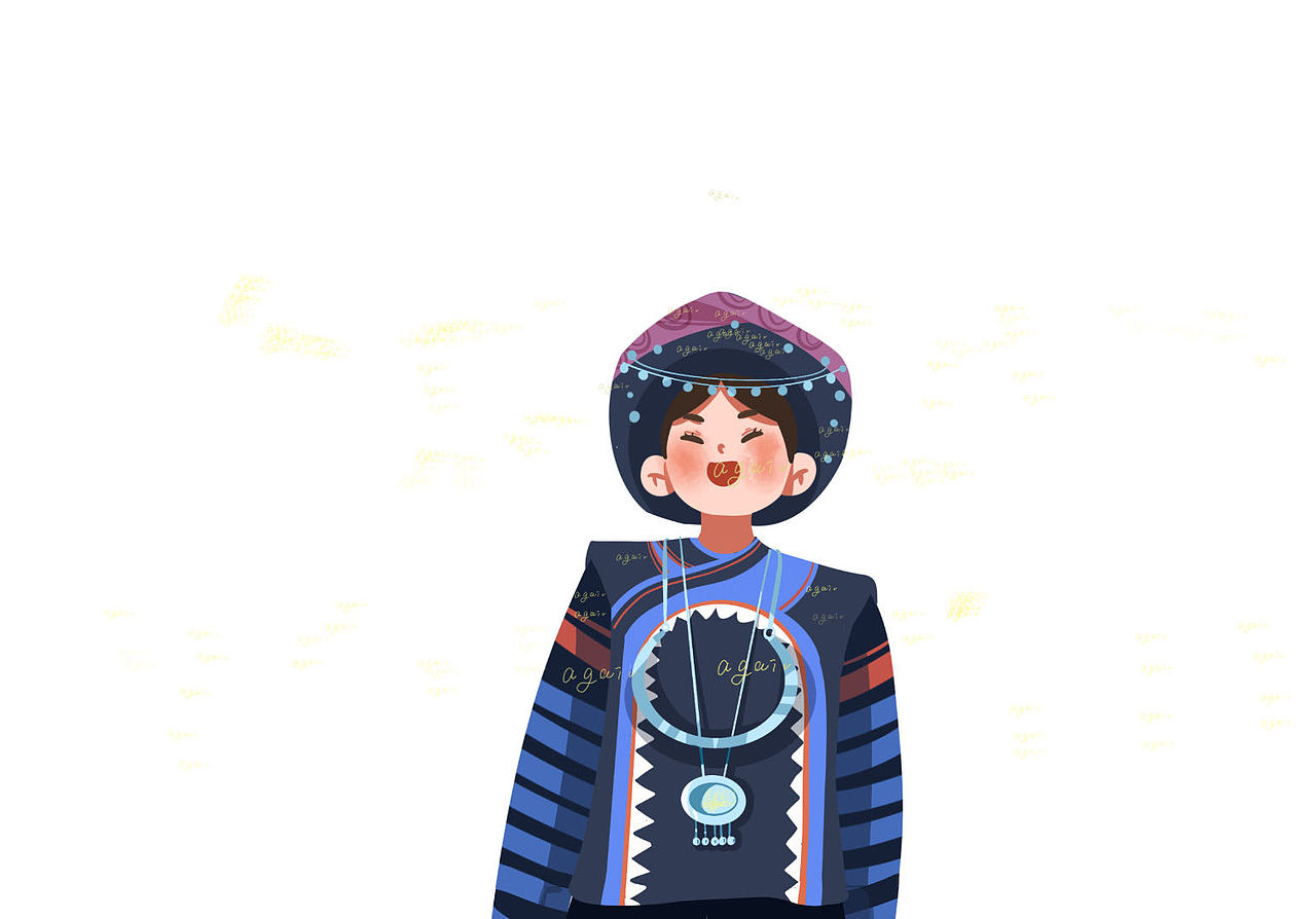 民族人物插畫（圖ZMzYwMzkxNzg4） - 繪本 - 站酷設(shè)計師啊蓋桑原創(chuàng)素材 - 站酷ZCOOL