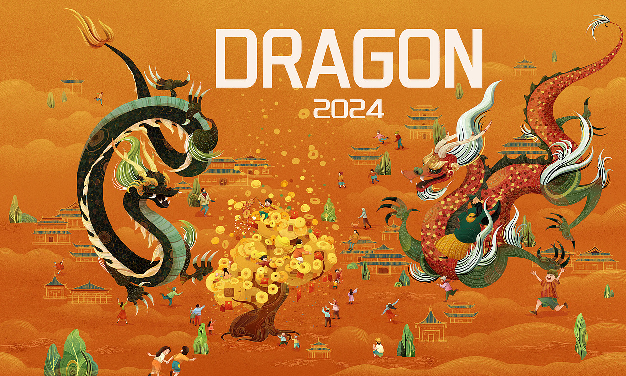 龙年插画（图ZMzUxNzczMDM2） - 商业插画 - 站酷设计师司徒罗杰原创素材 - 站酷ZCOOL