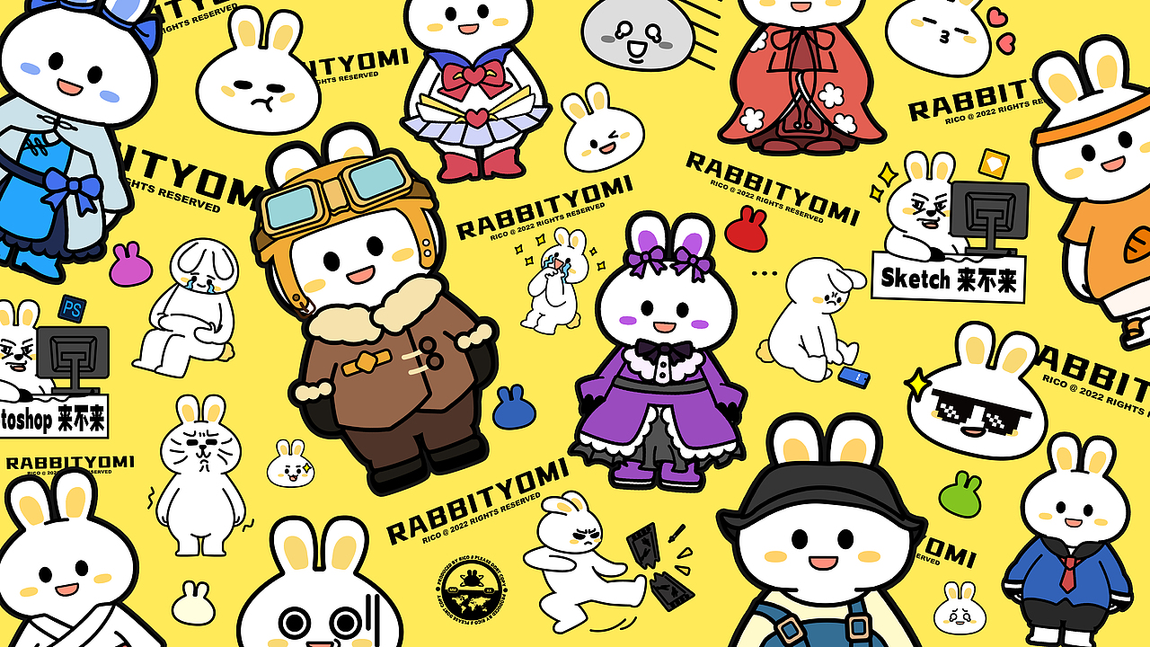 RabbitYOMI 兔悠米 ｜ IP形象设计（图ZMzAzMDc2ODky） - IP形象 - 站酷设计师rico有三猫原创素材 - 站酷ZCOOL