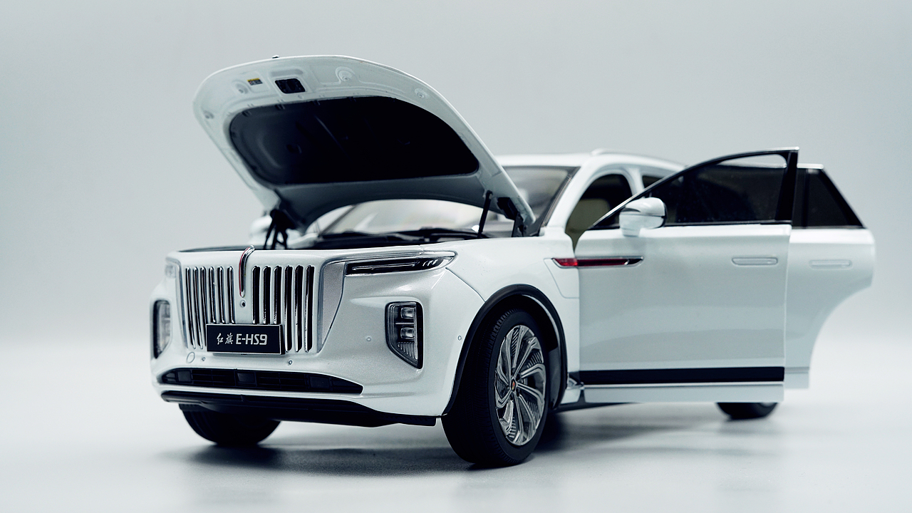 红旗e-hs9 高山荧白 1:18