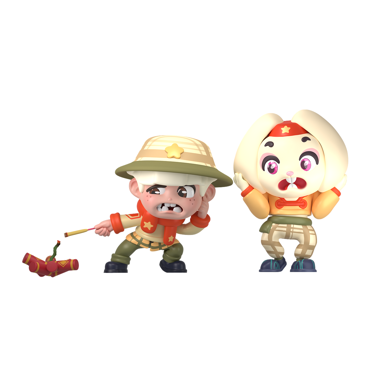 炸鞭炮模型效果正面