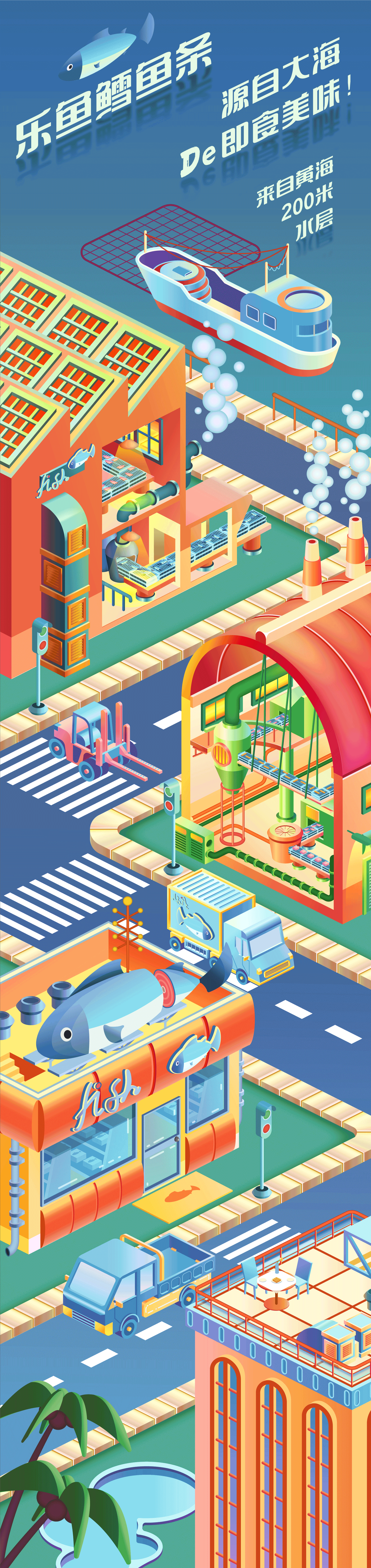 2.5D樂魚網(wǎng)頁端商業(yè)插畫（圖ZMjk4MjYzMjA4） - 商業(yè)插畫 - 站酷設計師賽門梁原創(chuàng)素材 - 站酷ZCOOL