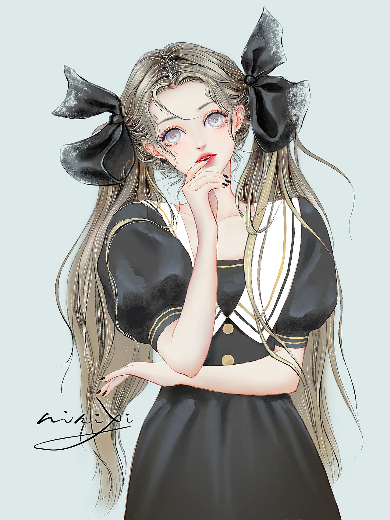 少女篇|蝴蝶结女孩|"静,等花开.