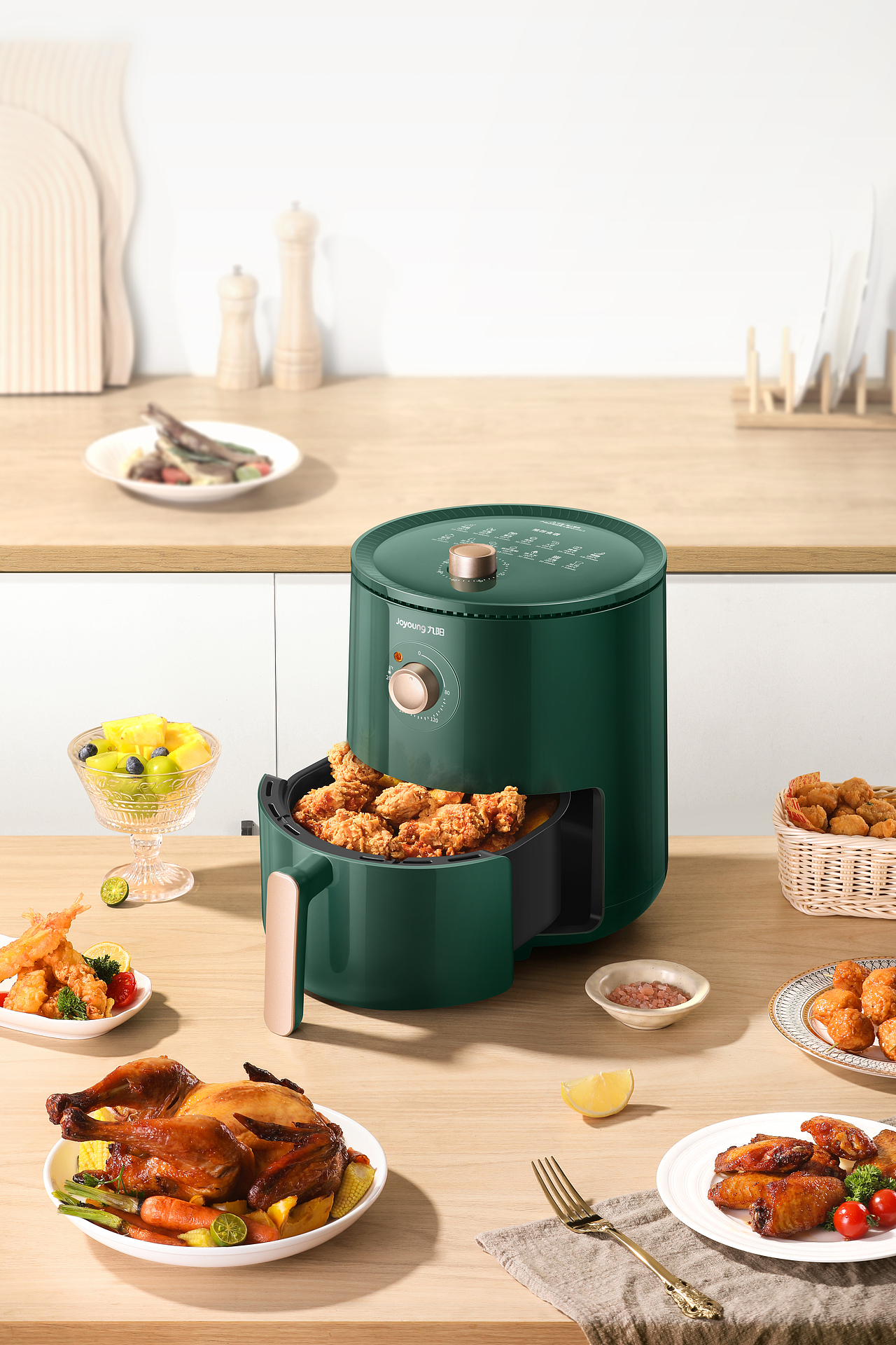 小家电后期精修：九阳空气炸锅 | 电器产品修图221223