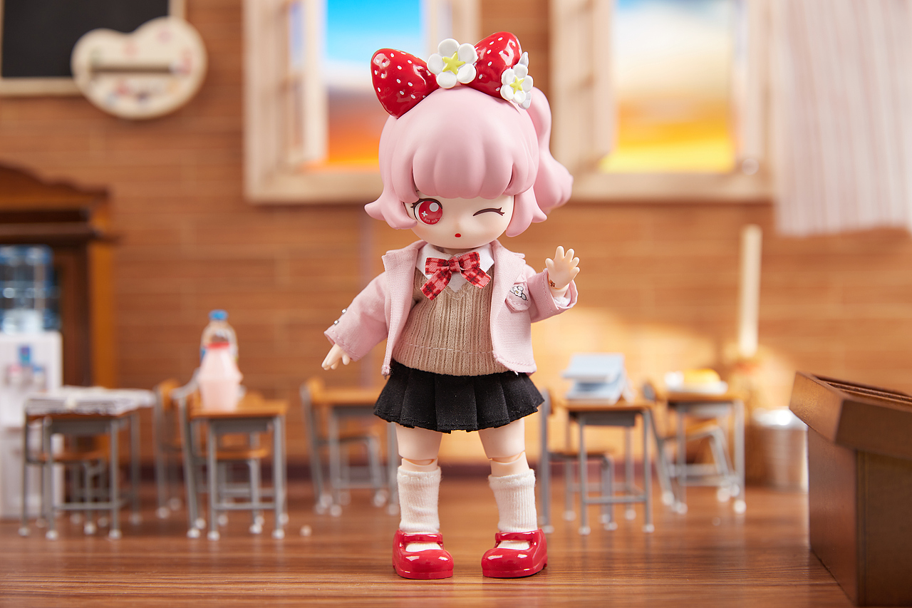 潮玩新品 首款bjd盲盒 糖娜甜心校园jk系列创意摆件