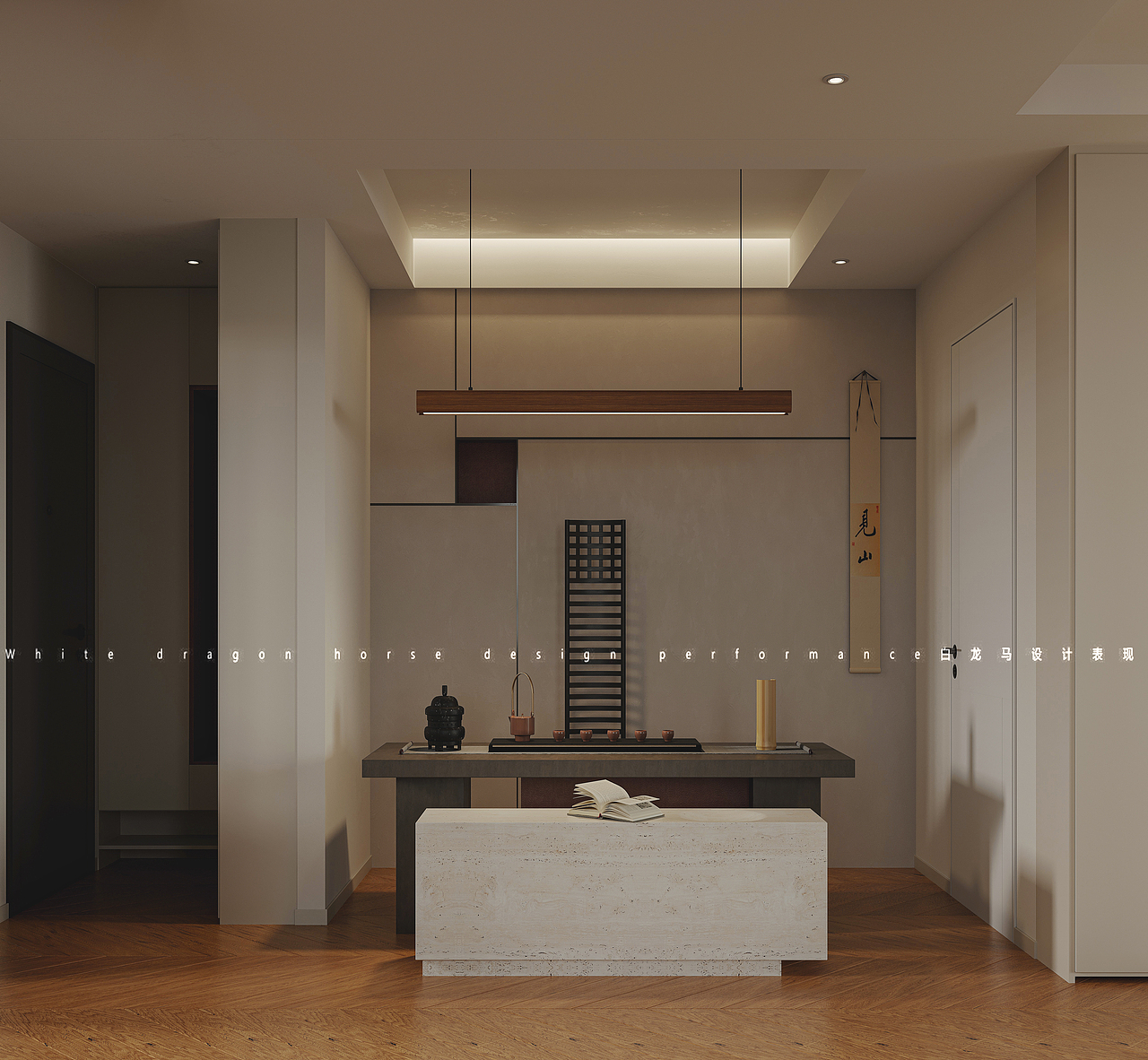 原木极简——白龙马效果图