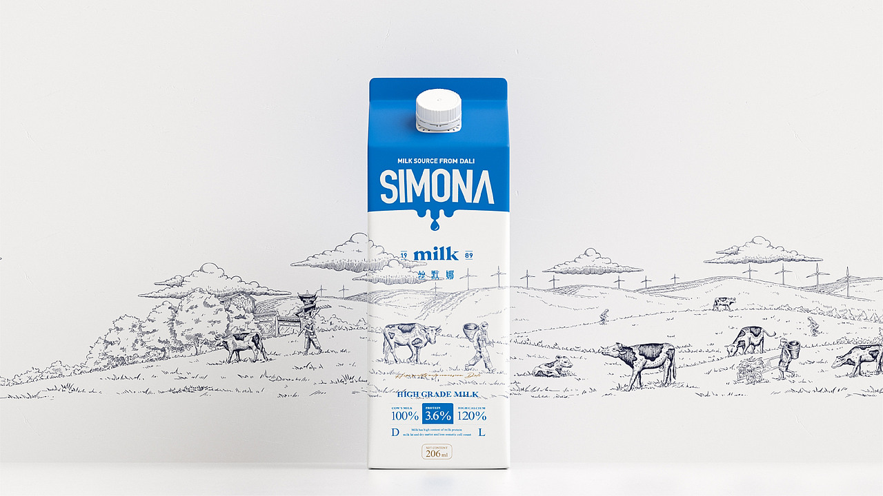 SIMONA 云南巴氏牛奶品牌打造（图ZMzI2NDExNDQ4） - 品牌 - 站酷设计师7N云迹南寻原创素材 - 站酷ZCOOL