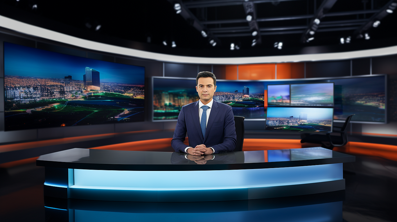 midjourney生成---电视新闻主播