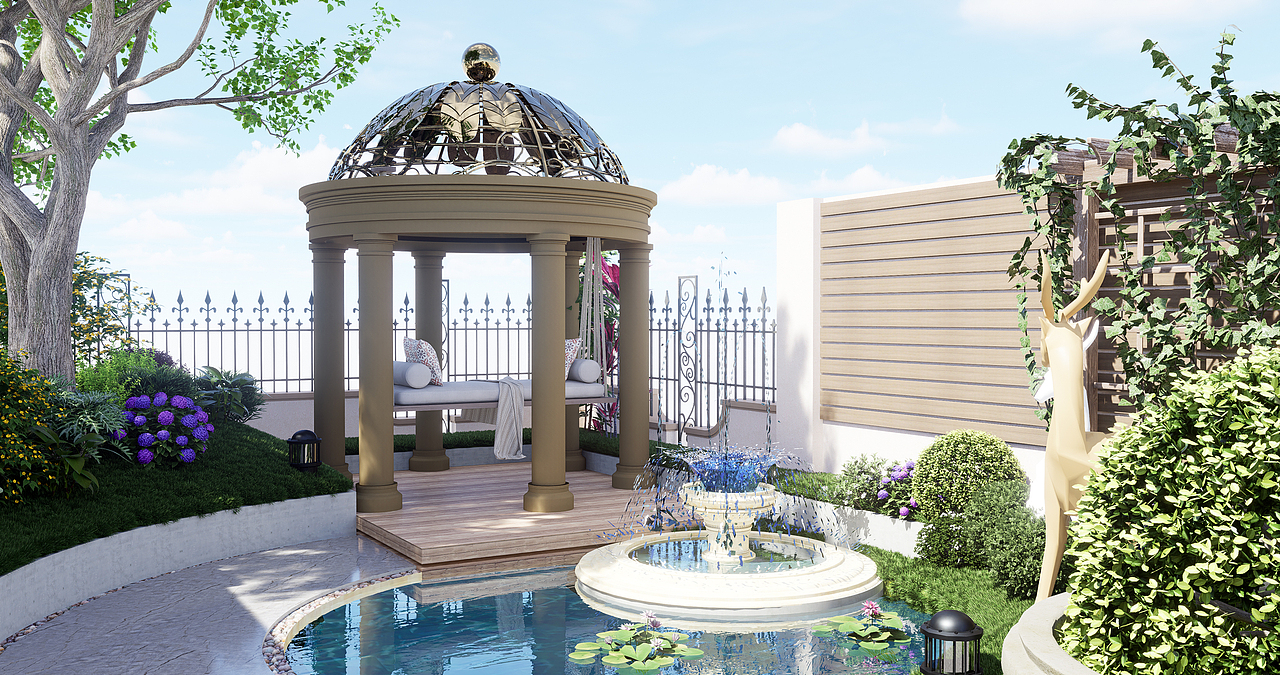 别墅庭院景观设计（图ZMzM1MDQ0NjMy） - 景观设计 - 站酷设计师JACOB雪饼原创素材 - 站酷ZCOOL