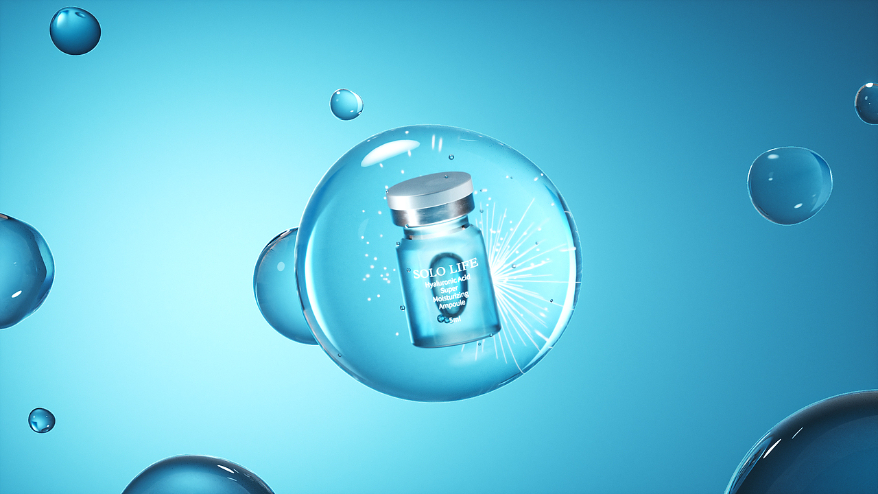 C4D美妆系列冻干粉动态渲染/护肤类视觉设计