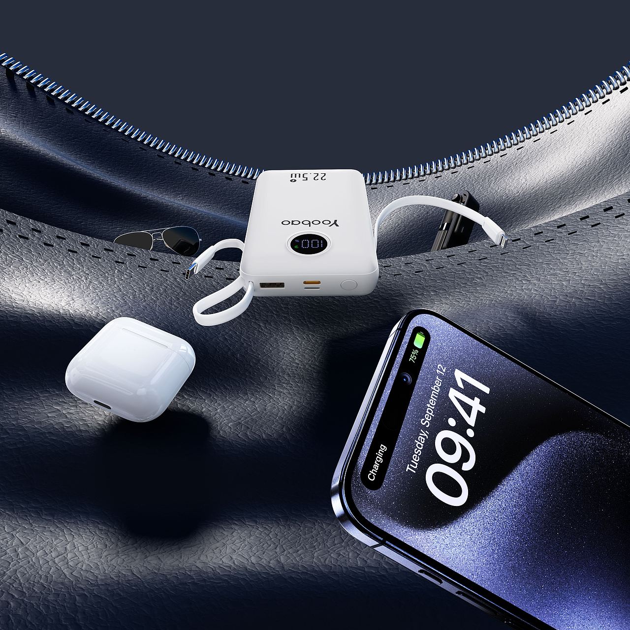 十二月渲染节选丨充电宝、快充头、雪景、岩石、飞机