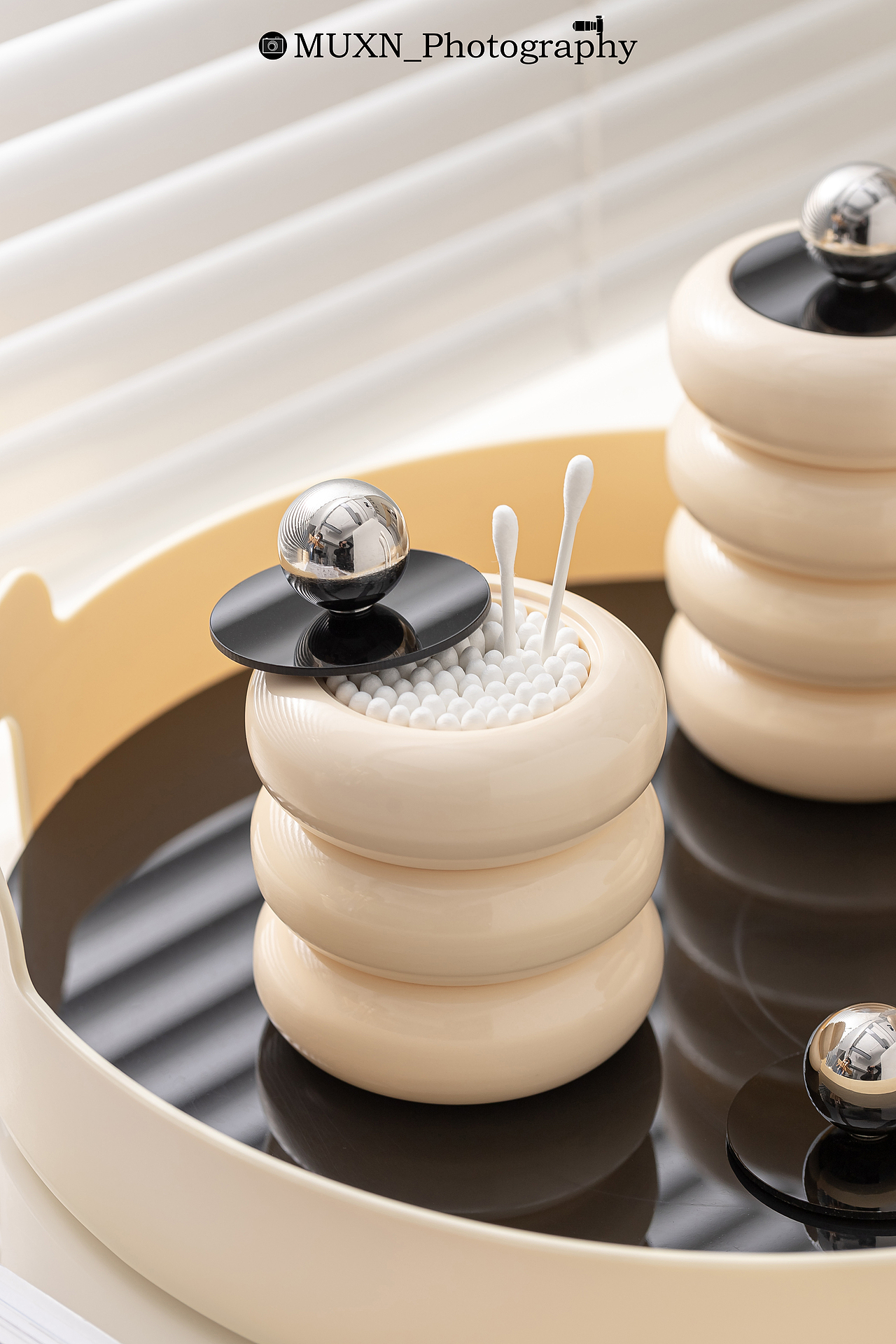 北欧简约奶油色系收纳筒