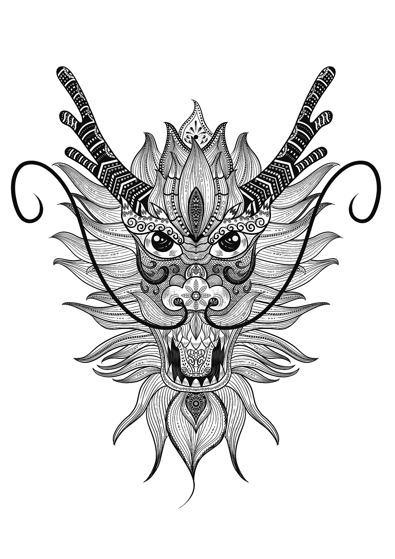 龙年创意插画(图ZMzYwOTgxMjE2) - 商业插画 - 站酷设计师刘小白了个白原创素材 - 站酷ZCOOL