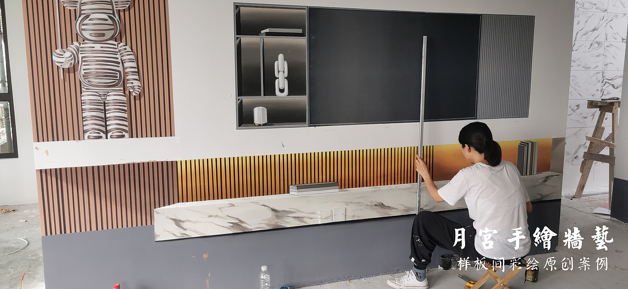 样板间彩绘 轻奢风样板间彩绘 清水样板间 3D样板间彩绘
