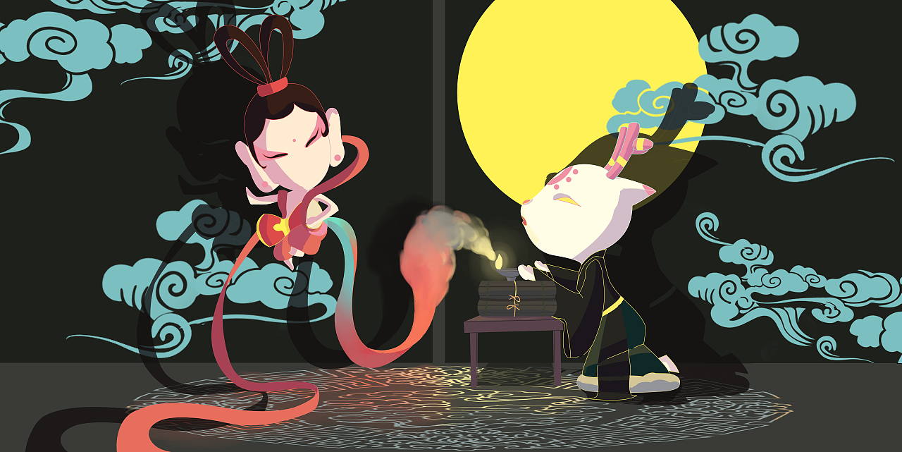 敦煌联想（图ZMzAwMTUzODg0） - 艺术插画 - 站酷设计师庄守拙原创素材 - 站酷ZCOOL