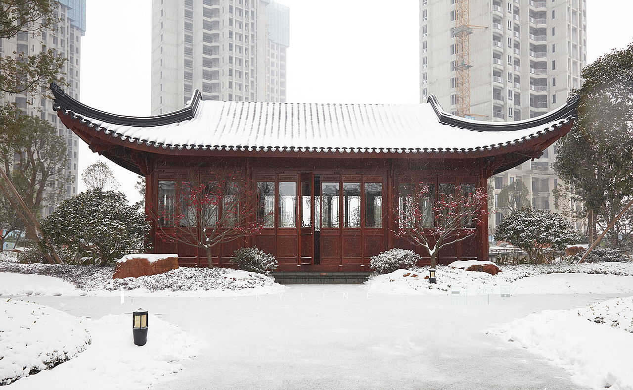 园林拍摄|建筑地产商业摄影|美成仙境的长沙星河湾雪景