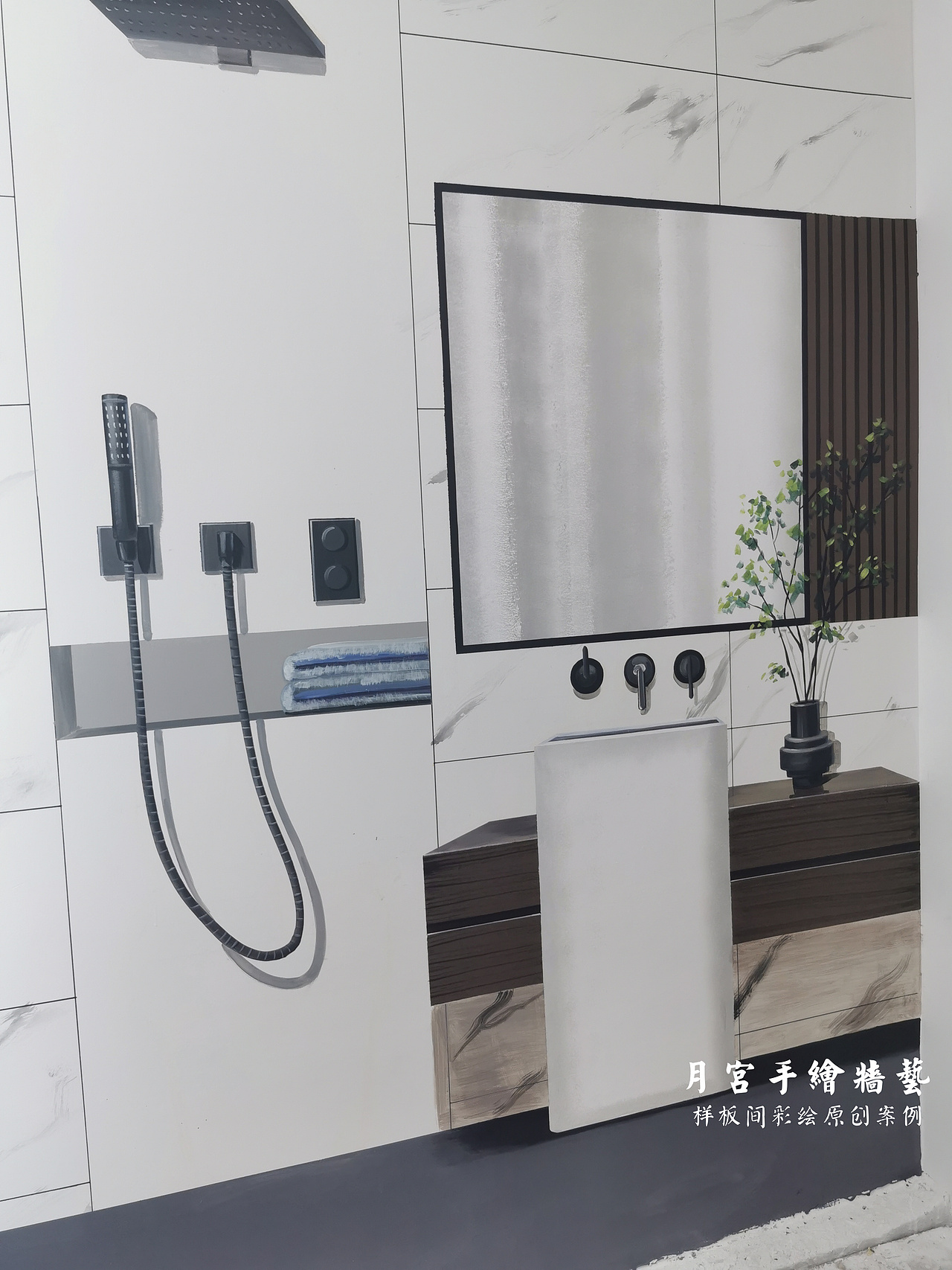 高质量的样板间彩绘是什么样子的-西湖映画样板间彩绘（图ZMzQ4MDkzMzcy） - 新锐潮流插画 - 站酷设计师郑州月宫手绘原创素材 - 站酷ZCOOL