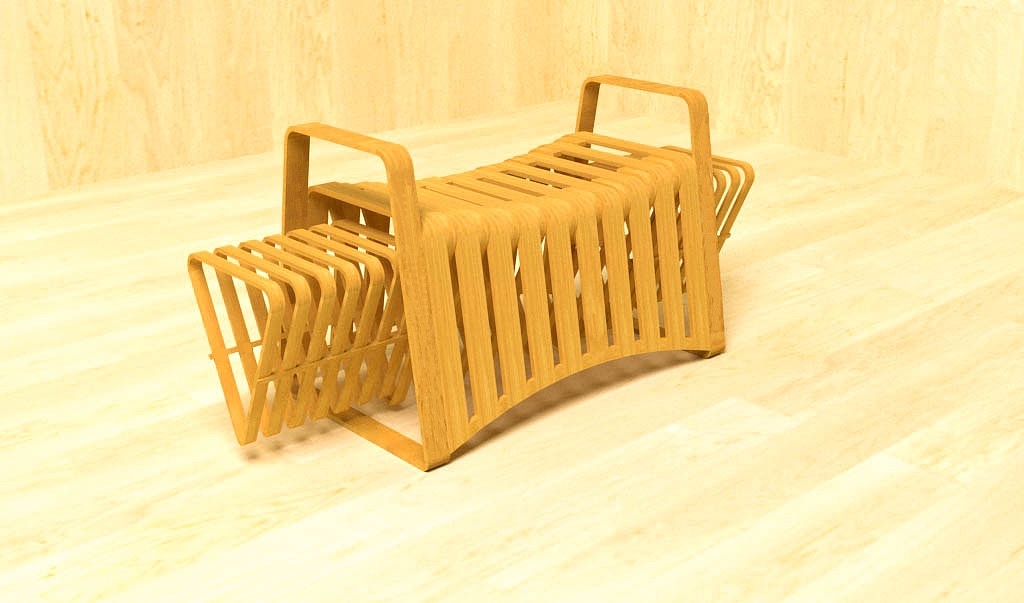 鱼骨凳——可收纳桌椅套凳设计（图ZMzE2NjY0NDIw） - 生活用品 - 站酷设计师_阿圈_原创素材 - 站酷ZCOOL