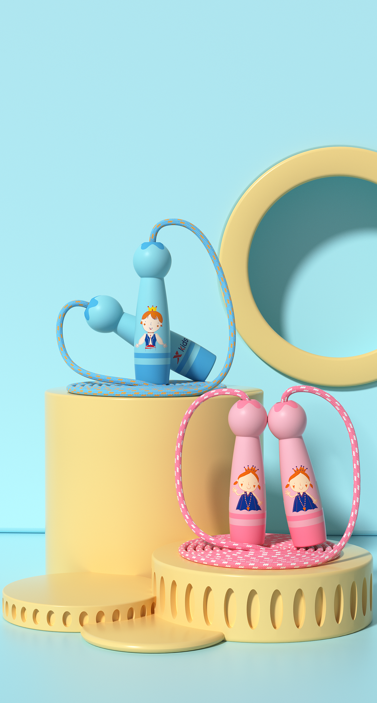 儿童跳绳主图视频以及详情图渲染