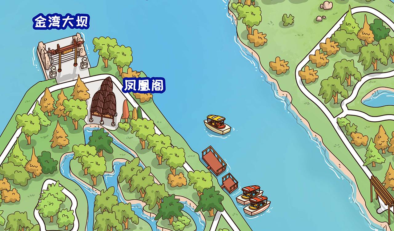 扬州凤凰岛手绘地图&逸动设计