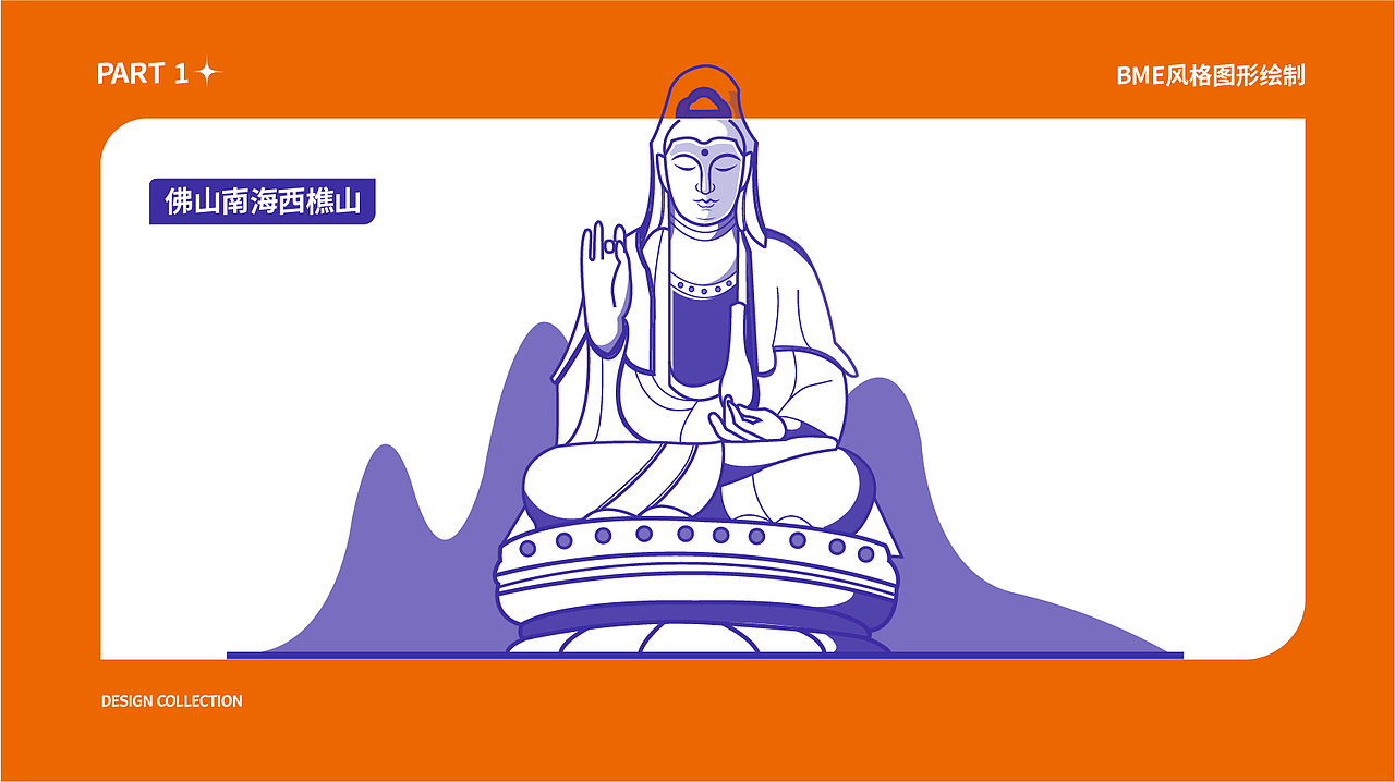 佛山新八景-平面矢量建筑图案文化景点插画icon