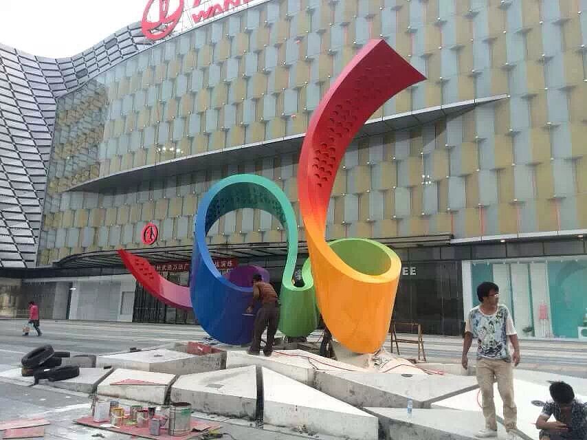 常州龙之梦广场雕塑 不锈钢龙之舞雕塑 抽象雕塑定制