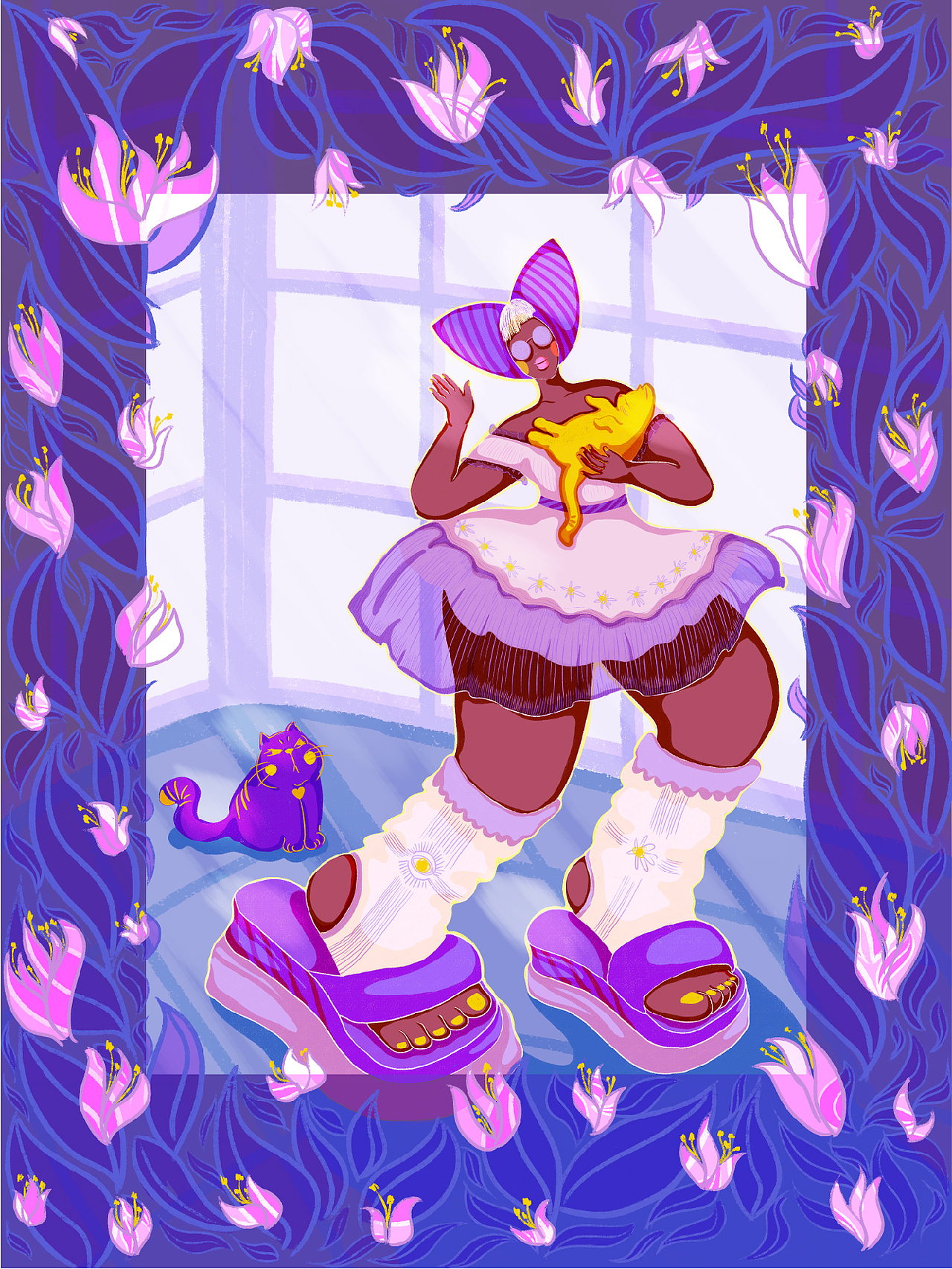 女孩与猫猫（图ZMzEwMTUzNjYw） - 艺术插画 - 站酷设计师暖熊熊原创素材 - 站酷ZCOOL
