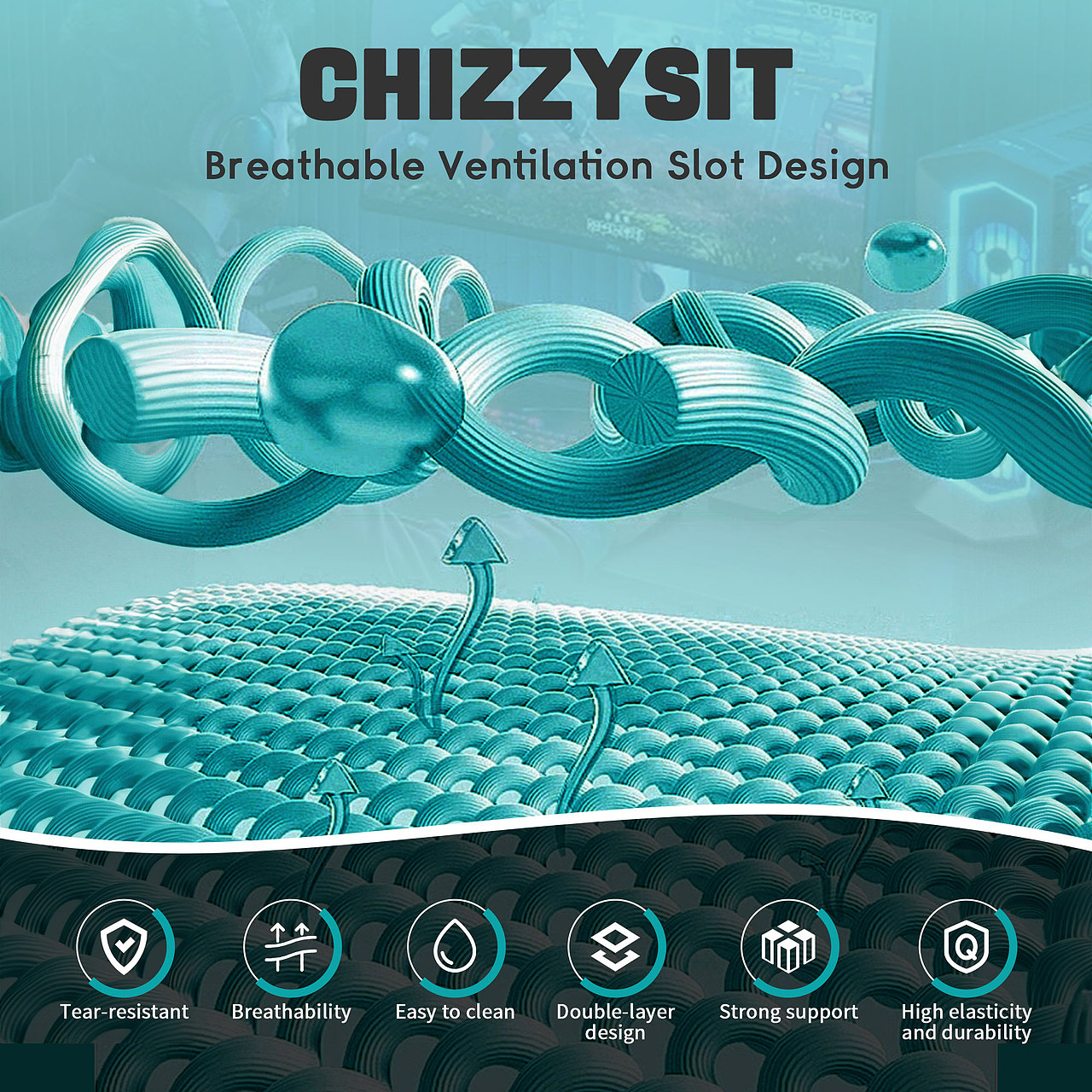 亚马逊人体工程学办公椅主图A+设计