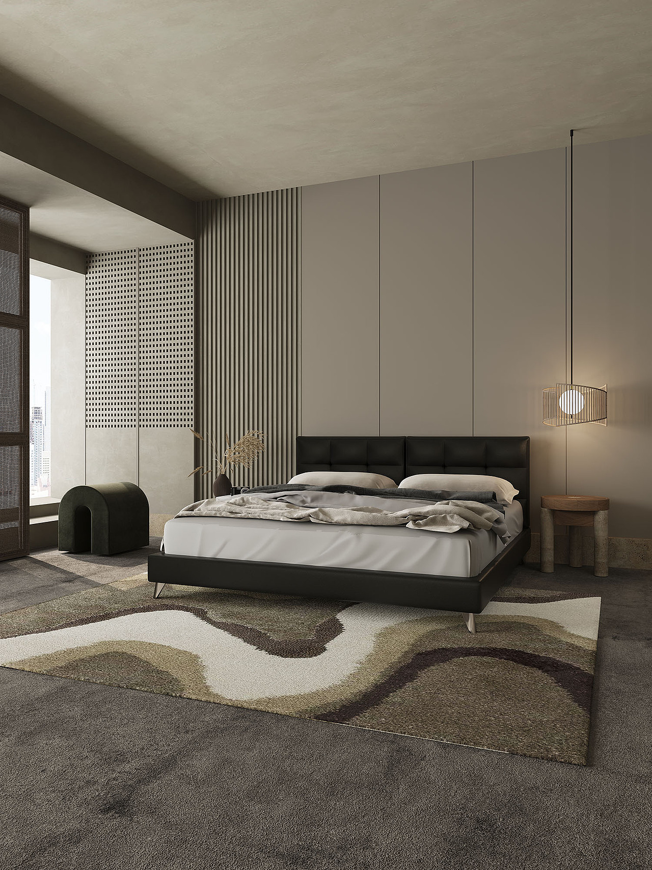 侘寂风卧室床13