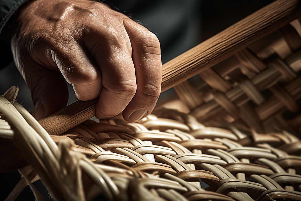 设图网|传统手工编制工艺摄影图