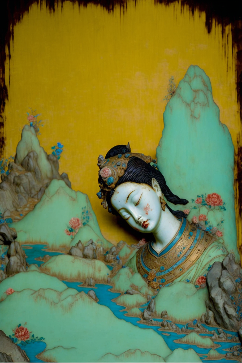 千里江 栓 图（图ZMzI3NzYxODAw） - AI作品 - 站酷设计师虾画原创素材 - 站酷ZCOOL