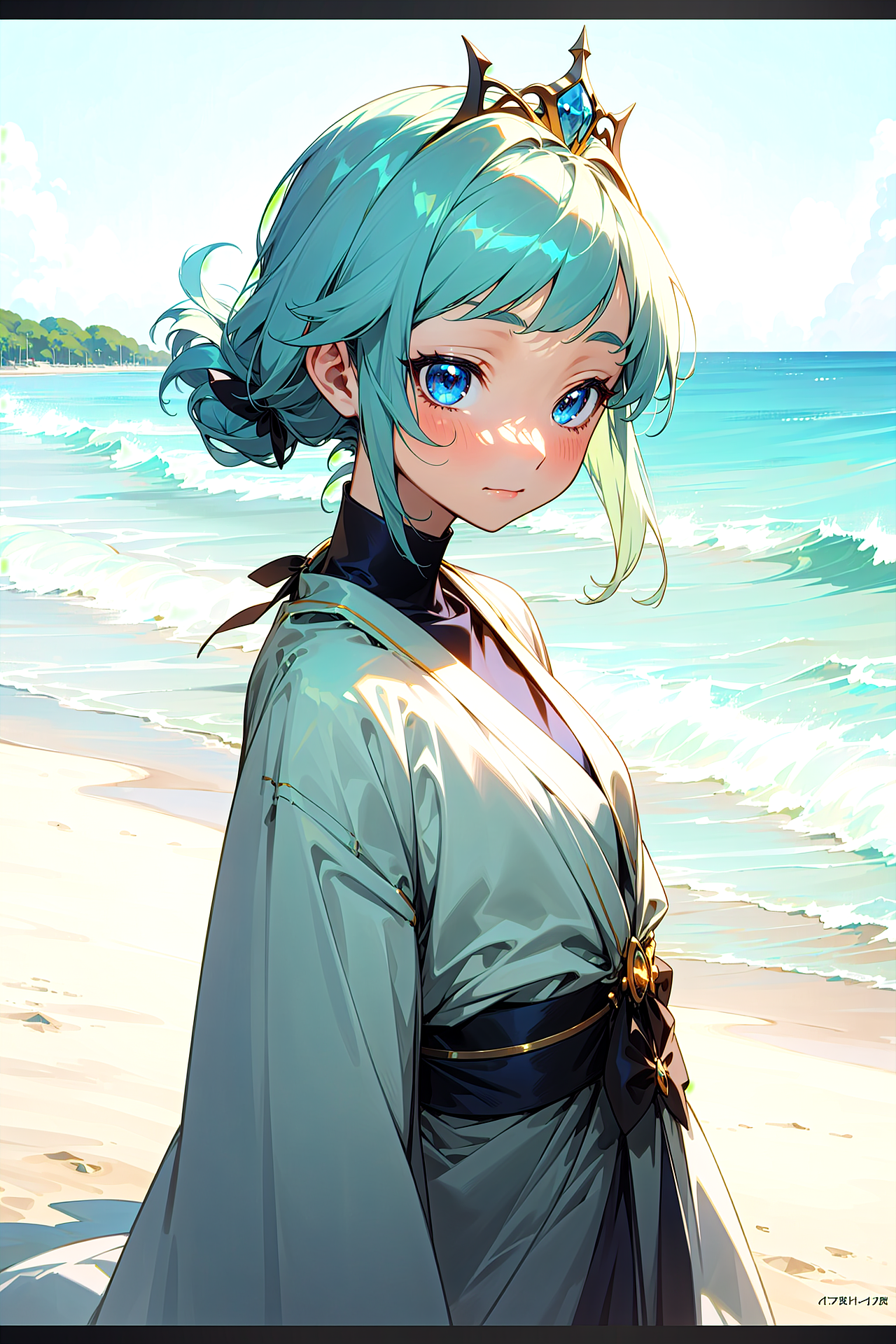 海边的少女（图ZMzQ5OTcyMTQw） - AI作品 - 站酷设计师veria葳蕤原创素材 - 站酷ZCOOL