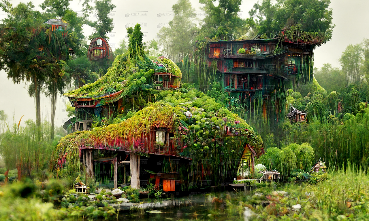 植物房子·ai人工智能绘画艺术