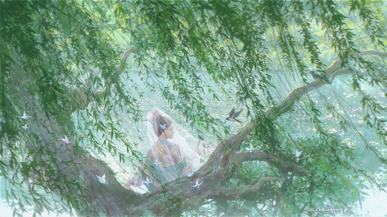 花与风的季节（图ZMzY5MDM4NDY4） - 艺术插画 - 站酷设计师RedMatcha_原创素材 - 站酷ZCOOL