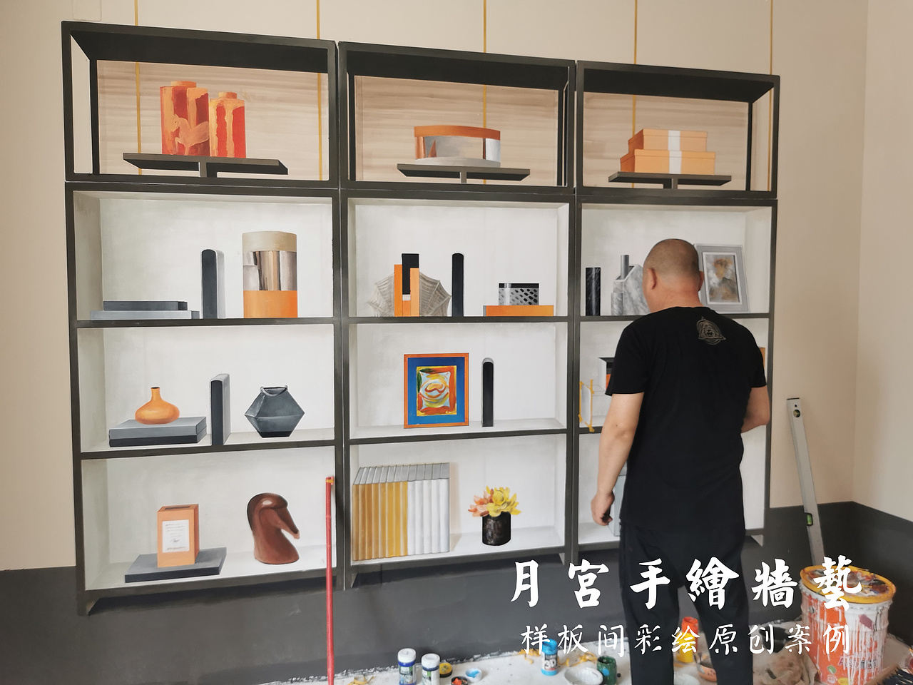 简直惊呆啦不敢相信爱马仕豪宅样板间也可以彩绘画出来（图ZMzUwNzk2NjY0） - 绘画 - 站酷设计师郑州月宫手绘原创素材 - 站酷ZCOOL